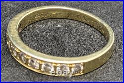14Kt Yellow Gold Diamond Bead Set Band Size 7