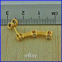 14ct Gold 1.00ct Diamond Drop Necklace & Stud Earrings Set 16 RRP £1995 (KA12)