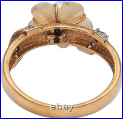 14k Gold 0.25CT VS Diamond Pearl & Mother of Pearl Ring and Earring Set 14k Gold 0.25CT VS Diamond Pearl & Mother of Pearl Ring and Earring Set
