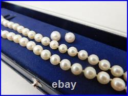 14k Gold 6mm Pearl Strand Necklace 8mmn Earrings Set 18.5 Gift Box