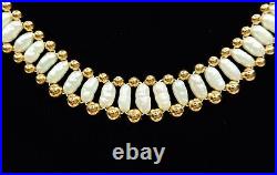 14k Gold Bead & Freshwater Pearl Necklace, Bracelet, & Earring Set (34456-3)