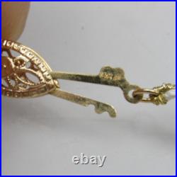 14k Gold Bead Pearl Onyx Bracelet & Dangle Earrings Matching Set PJS