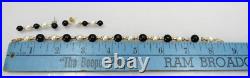14k Gold Bead Pearl Onyx Bracelet & Dangle Earrings Matching Set PJS