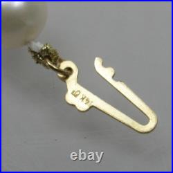 14k Gold Bead Pearl Onyx Bracelet & Dangle Earrings Matching Set PJS