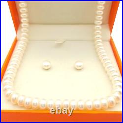 14k Gold Cultured Pearl Necklace & Earrings Set