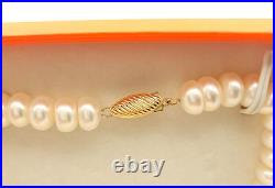 14k Gold Cultured Pearl Necklace & Earrings Set