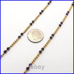 14k Gold Filled Amethyst Bead Stations Bracelet Necklace Set 7in 16in