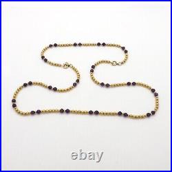 14k Gold Filled Amethyst Bead Stations Bracelet Necklace Set 7in 16in