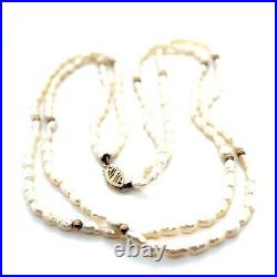 14k Gold Freshwater Pearls Necklace, Bracelet & Earrings Set