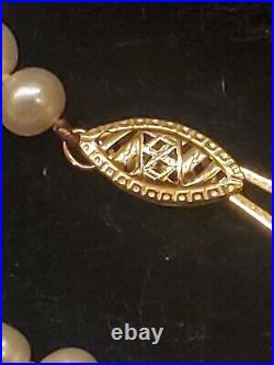 14k Gold Pearl Necklace/bracelets/ Earring Set Signed PJS