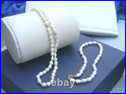 14k Gold Rice Pearl and Gold Bead Necklace and Bracelet Set