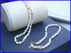 14k Gold Rice Pearl and Gold Bead Necklace and Bracelet Set
