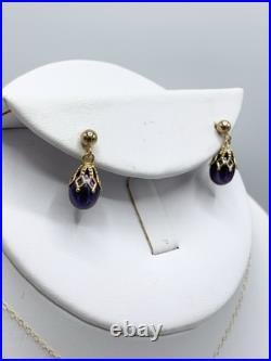 14k Gold Tahitian Pearl Pendant Necklace & Dangle Earrings Set 18 Chain 14k Gold Tahitian Pearl Pendant Necklace & Dangle Earrings Set 18 Chain