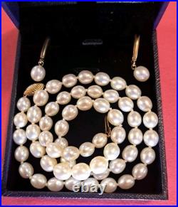 14k Honora Pearl 18 Necklace & Drop Earrings Set