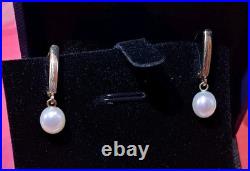 14k Honora Pearl 18 Necklace & Drop Earrings Set