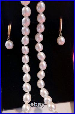 14k Honora Pearl 18 Necklace & Drop Earrings Set