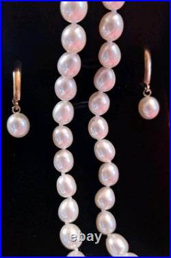 14k Honora Pearl 18 Necklace & Drop Earrings Set