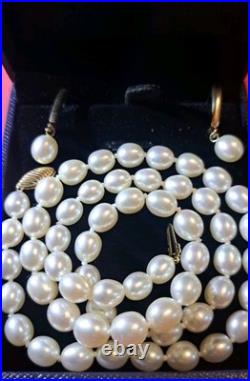 14k Honora Pearl 18 Necklace & Drop Earrings Set