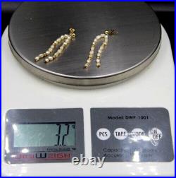 14k Pearl Station Bracelet and 14K Pearl Earrings Set