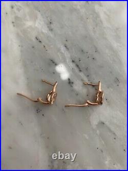 14k Rose Gold 2.59 ct Morganite & Diamond Bezel-set Drop Earrings