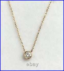14k Solid Rose Gold Set Necklace Solitaire Pendant Diamond. Was $1820