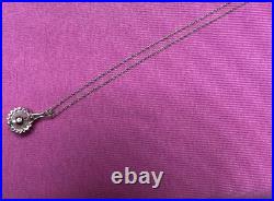 14k Solid White Gold Cultured Pearl Natural Diamond Necklace Earrings Set