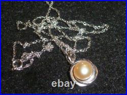 14k Solid White Gold Round Pearl Pendant/ Necklace + 14k Rnd Pearl Post Earrings 14k Solid White Gold Round Pearl Pendant/ Necklace + 14k Rnd Pearl Post Earrings