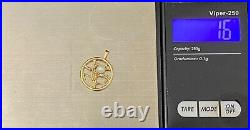 14k Vintage Estate Yellow Gold Tree of Life & Cultured Pearl Set Pendant