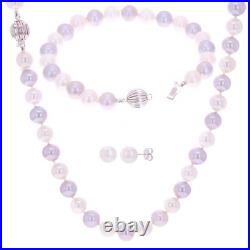 14k White Gold Multi Freshwater Pearl Necklace, Bracelet & Earrings Set 7.5mm 14k White Gold Multi Freshwater Pearl Necklace, Bracelet & Earrings Set 7.5mm