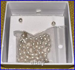 14k Yellow Gold 5-6mm FW Cultured Pearl 5in Bracelet 14in Necklace & Earring Set