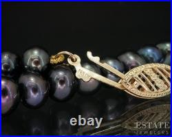 14k Yellow Gold 5mm Cultured Black Pearl Ladies Jewelry Set i19972b