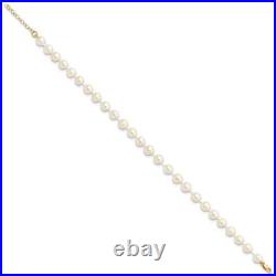 14k Yellow Gold 6-7mm Fresh Water Pearl Bracelet, Necklace and Earring Set