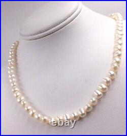 14k Yellow Gold Clasp Freshwater Pearl Necklace, Bracelet & Earring Set