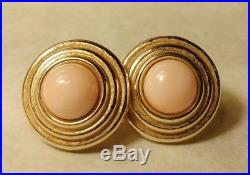 14k Yellow Gold Earring Jackets & 4 sets of 14K stud earrings Pearl Onyx Coral