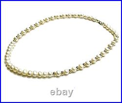 14k Yellow Gold & Freshwater Pearl 16.5 Necklace & 8 Bracelet Set