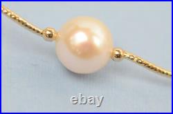 14k Yellow Gold Natural White Pearls 3pcs Women SetNecklace, Bracelet, Earrings