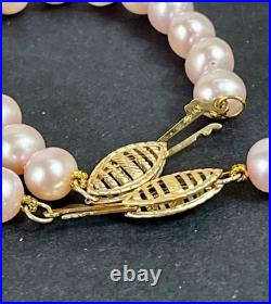 14k Yellow Gold Pink Pearl Necklace, Bracelet & Earrings Set Luscious Jewelry