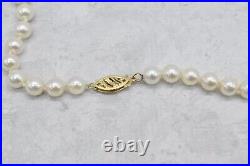 14k Yellow Gold Set Of Pearl Necklace & Pearl & Sapphire Earrings