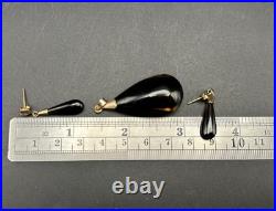 14k Yellow Gold Smoky Quartz Pendant With Earrings Set Drop