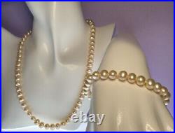 14k gold bead and freshwater pearl necklace and bracelet set 18 & 7.5