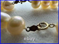 14k gold bead and freshwater pearl necklace and bracelet set 18 & 7.5