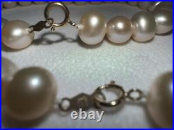 14k gold bead and freshwater pearl necklace and bracelet set 18 & 7.5