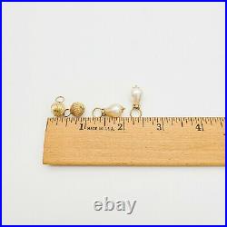 14k gold pendants/charms for earrings necklace bracelet 4 pieces (2 sets), 4.71g