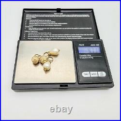 14k gold pendants/charms for earrings necklace bracelet 4 pieces (2 sets), 4.71g