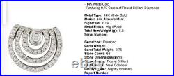 14k white gold. 75 ctw Natural Diamond Pendant 65 Bead Set Diamonds