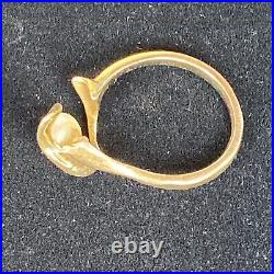 14kt Gold Pearl Ring Size 8 And Earring Set