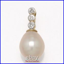 14kt Yellow Gold Diamonds Genuine Pink Cultured Pearl Earring & Pendant Set TPJ