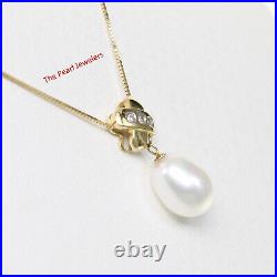 14kt Yellow Gold X Bail Set Diamonds & Genuine Cultured Pearl Pendant TPJ