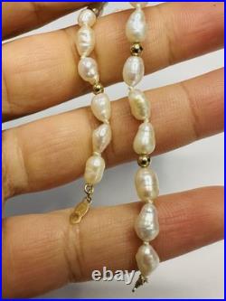 14kt pearls necklace, bracelet and earrings set