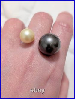 15mm South Sea With Akoya Pearls 14k Solid Gold Earrings And Ring Set Customized
